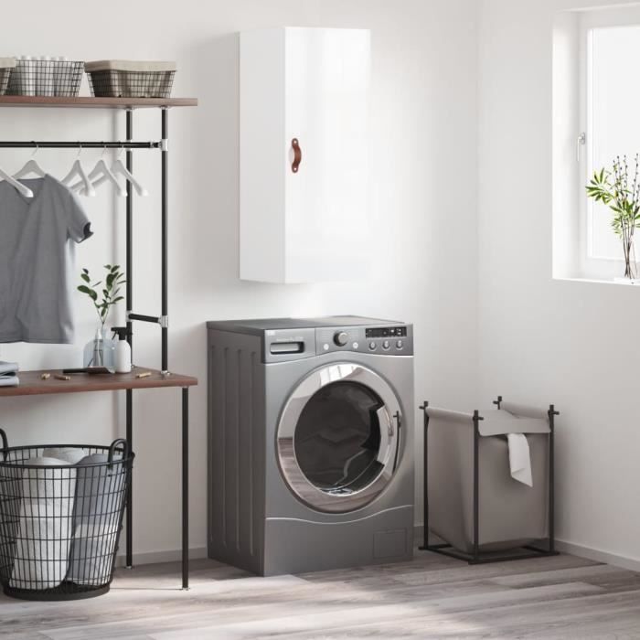 VidaXL Armoire murale blanc brillant 34,5x34x90 cm 828830