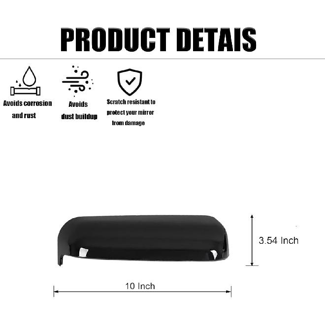Rückspiegelabdeckung Kappe Passend für 2020-2024 Chevy Silverado GMC Sierra 2500HD 3500HD Außenspiegelabdeckungen Dekorative Zierleisten (Schwarz)