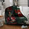 Rabbitohs Rugby Team Game Day Collage Print Fleece Blanket Rugby Fan Soft Warm Throw Blanket for Sofa Bedroom Home Decor Gift