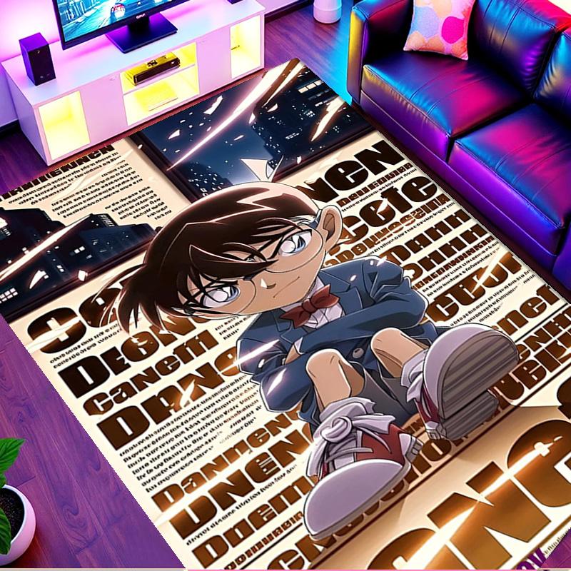 Detective Conan Print Rug, Washable Floor Carpet, For Entryway Dorm Laundry Room Office Study, Home Decor Birthday Christmas Gift