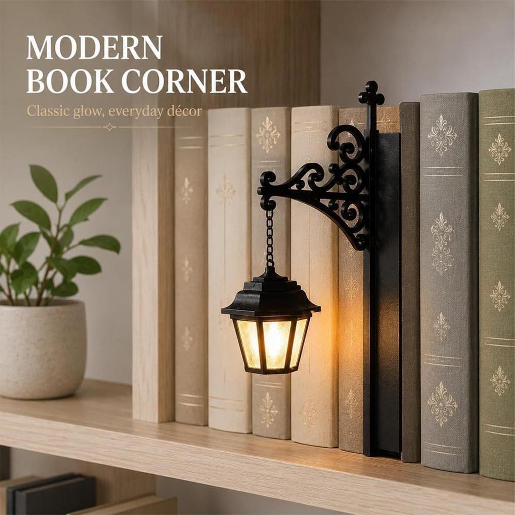 Library Lantern Decorative Bookshelf Lighting Retro Reading Book Shelf Lights Warm LED Nightlight Ornament For Home Office