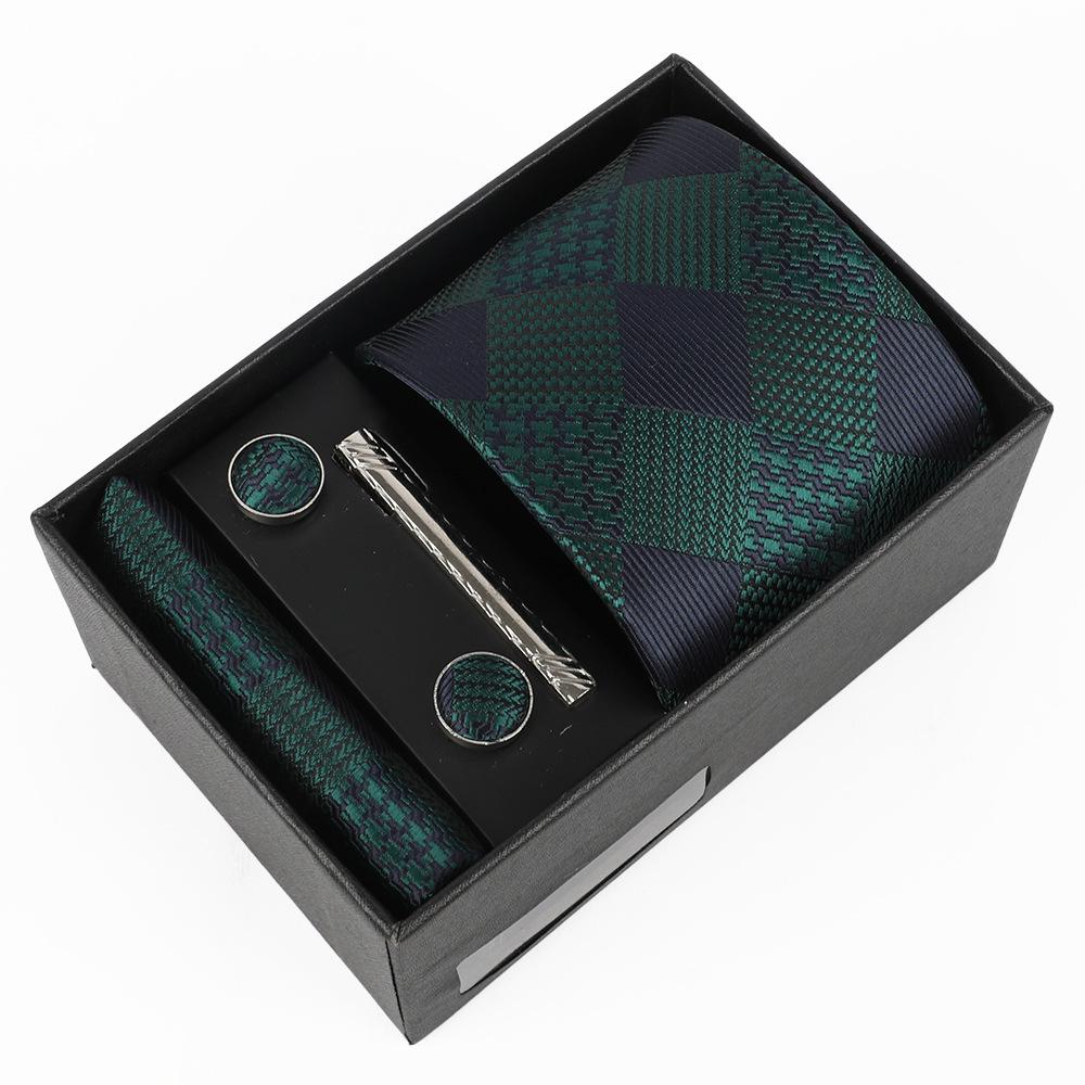 Men's Luxury Jacquard Embroidered Tie Gift Set with Custom Logo.