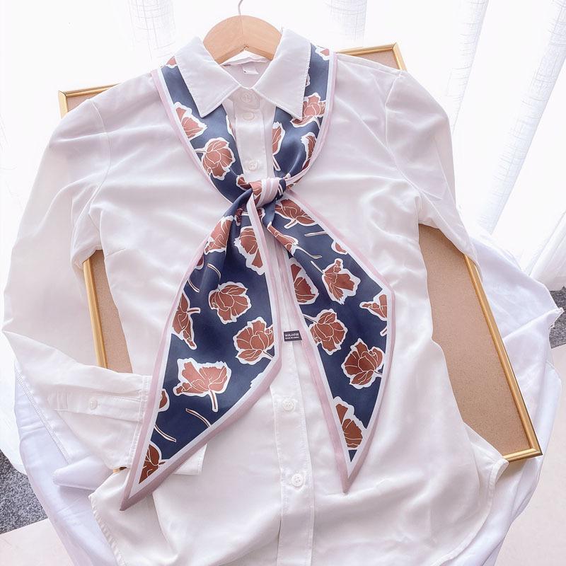 Luxury Long Silk Scarf Bag Tie Lady Neck Skinny Scarves Hairband Foulard Horse Print Brand Women Neckerchief Ribbon