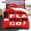 Flamengo Football Soccer Pattern Bedding,Quilt Set Quilt Cover Pillowcase Home Birthday Gift (1*duvet Cover+2*pillowcase,without Core)