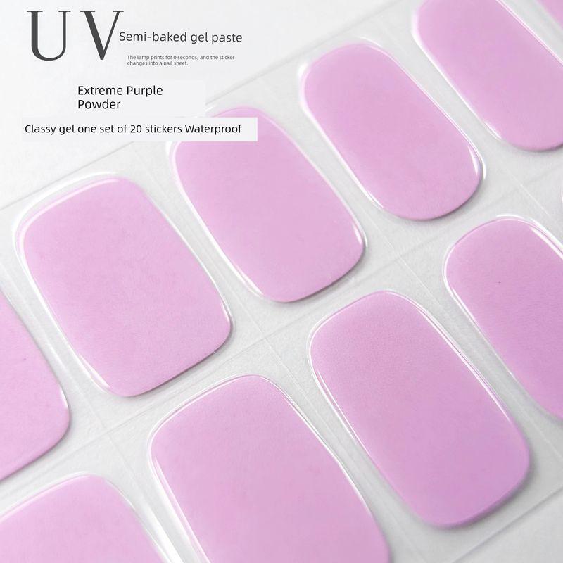 

Однотонный цвет, переливающийся глиттер, УФ-гель, наклейка для ногтей, второе поколение, полузапеченные наклейки для ногтей, полуотвержденная фототерапевтическая паста, лампа для нагрева, затвердевшая Extreme purple powder [20 finger light]]
