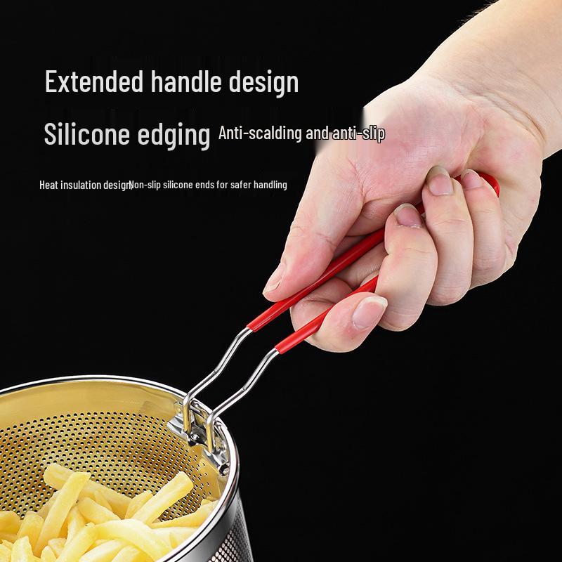 Stainless Steel Frying Skimmer Basket and Noodle Ladle Filter Net