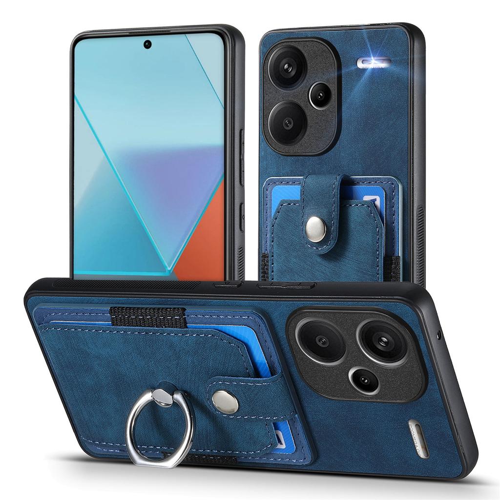 D2 For Xiaomi Redmi Note 13 Pro+ 5G Ring Phone Protective Cover Phone Card Holder Kickstand