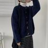 Winter new round neck loose design wooden button sweater jacket women's lazy wind knitted cardigan tide