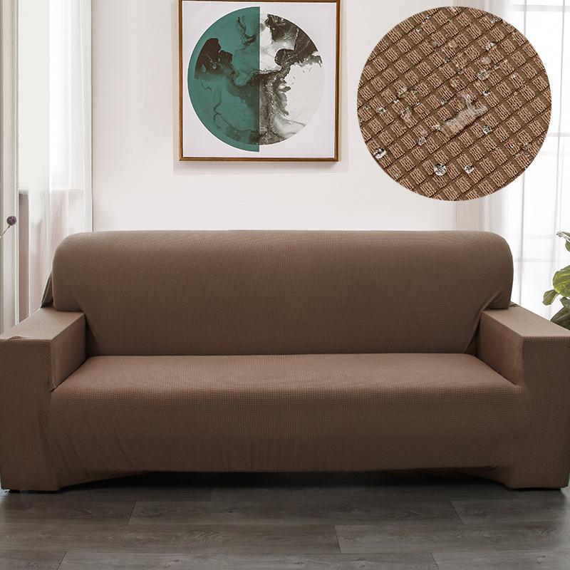 Waterproof Elastic Sofa Cover Cover Full Package Solid Color Thickened Corn Lint Polar Fleece Single and Double Three or Four People