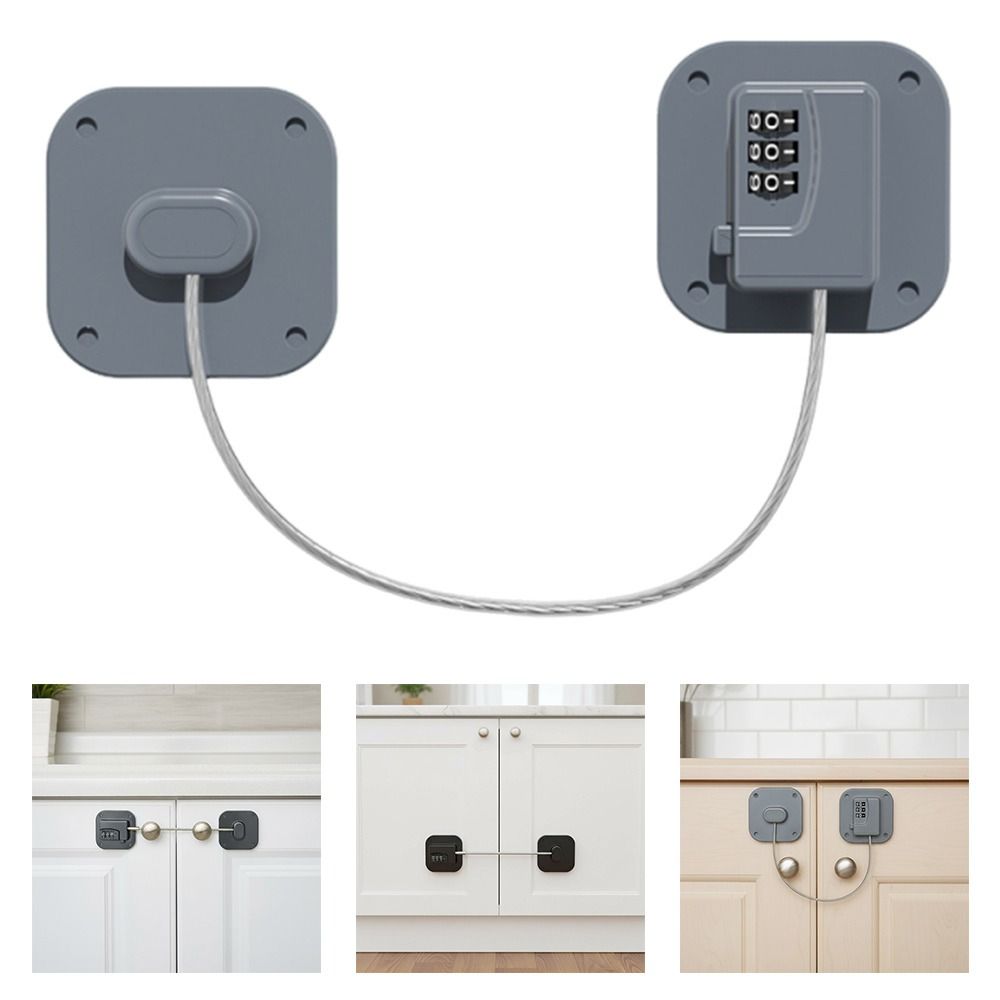 Double Lock Drawer Lock Heavy Duty Child Safety Lock Safety Buckle Cabinet Lock Closets