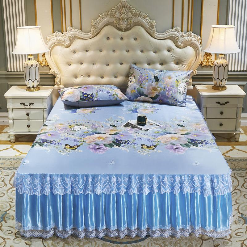 Bedroom Flat Sheets Bed Printed Fashion Modern Queen King Size Washed Cotton Comfortable Bedding Mattress Cover Bedspread
