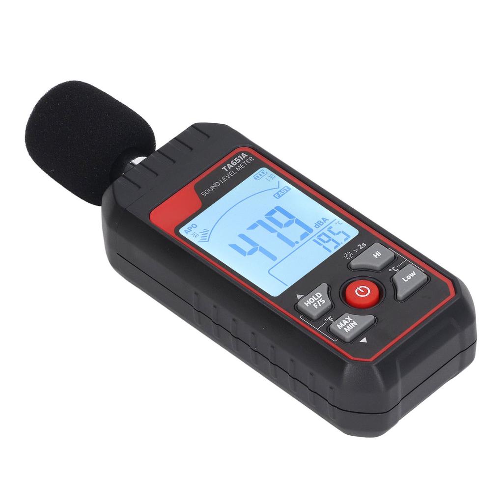Schallpegelmesser Empfindliche Genaue Messung Schnelle Reaktion LCD Hintergrundbeleuchtet Lärmtester Schwarz