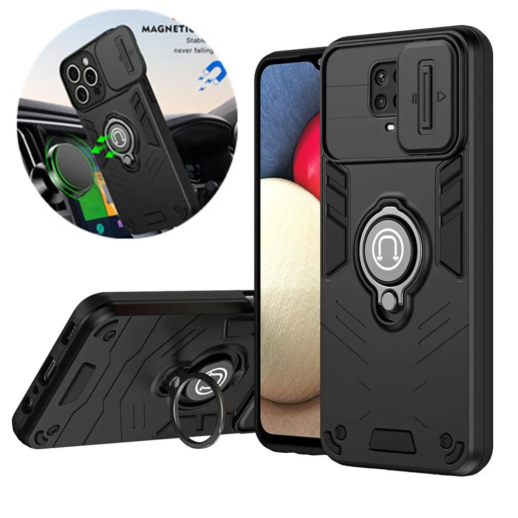 For Xiaomi Redmi Note 9S Case Slide Lens Camera Case For Redmi Note9 Note 9 Pro Max Shockproof Armor Magnet Ring Cover