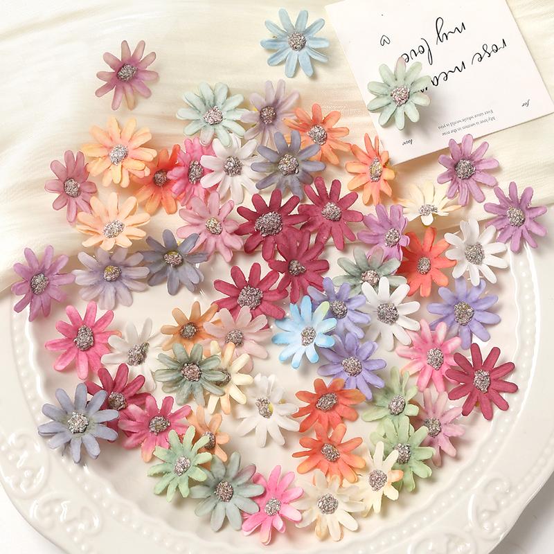 30/50Pieces 3cm Silk Rose Artificial Flowers Heads Fake Flowers for Home Decor Room Wedding Decoration DIY Garland Accessories