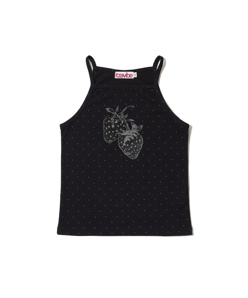 Isjabaibeu Dot Star Strawberry Sleeveless