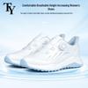 Women's Low Top Breathable Golf Shoes with Rotary Buckle - White, Casual & Fashionable, Spike-Free