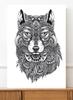 Poster Black and White Wolf Sketch Illustration