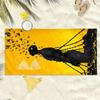 Binding Figure and Flying Butterfly Pattern Polyester Microfiber Beach Towel Is Highly Absorbent Suitable Swimming Beach Outings