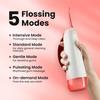 [Recommandé par l'Association Dentaire] Oclean W10 Hydropulseur Oral avec Jet d'Eau, Pompe à Air Cyclone, 3 Modes, Compatible avec l'Application (Rose)