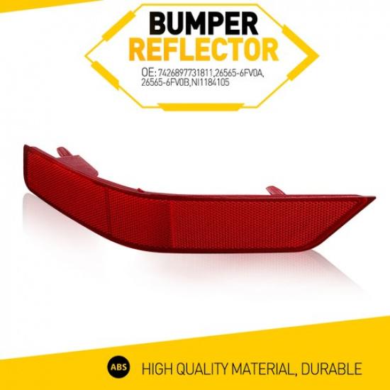 Red LH Bumper Rear Reflector Side Marker Light Cover Fits Nissan 2017- Rogue