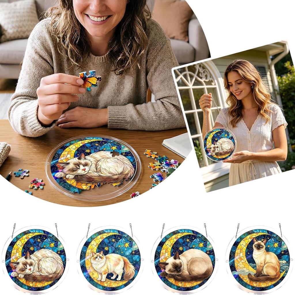 Acrylic Puzzle Window Decoration, 83-piece Acrylic Puzzle Garden Decoration, Birthday Gift Home Decor.
