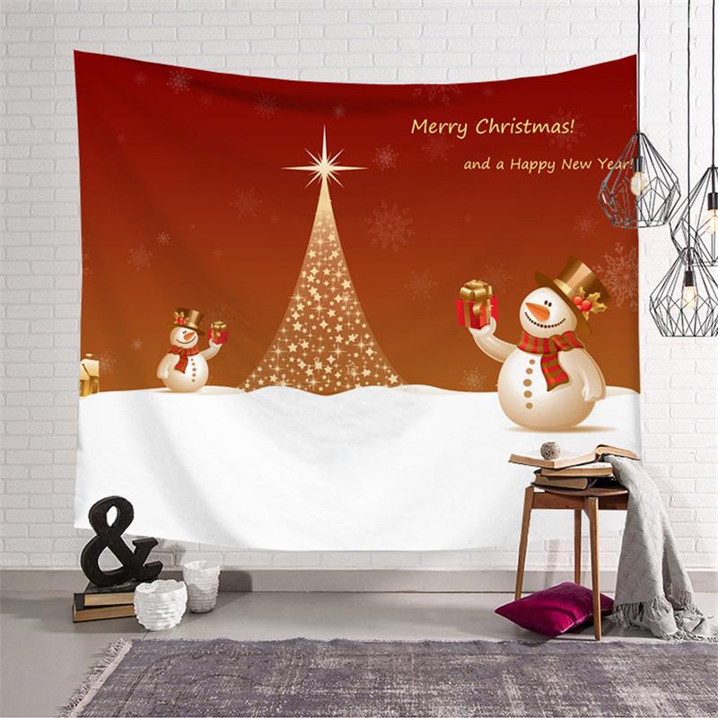 75X58cm Frohe Weihnachten Tapisserie Cartoon Santa Claus Gedruckt Wand Hängen Tuch Hintergrund Tuch Hause Dekorative Wand Decke