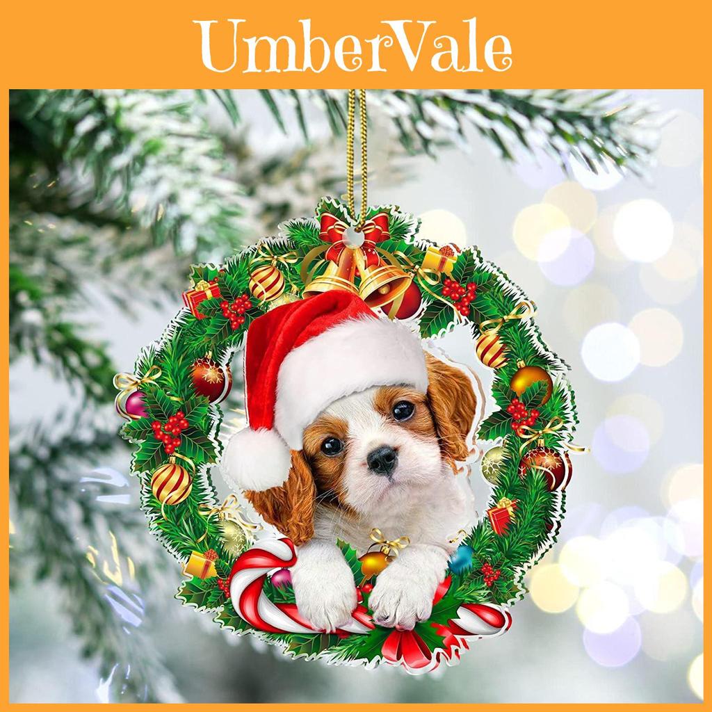 2022 Neue Weihnachts-Hunde-Dekoration Acryl Hängeornament für Zuhause und Auto