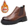 Men's shoes 2026 Spring and Autumn mid cut Chelsea boots British style men's shoes with thick fleece and warm boots