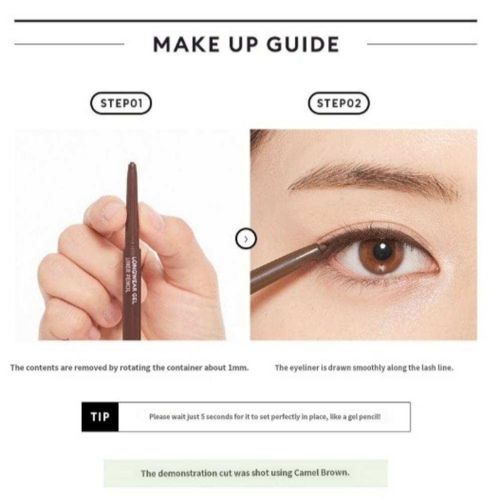 MISSHA Long-Wear Gel Pencil Eyeliner – Pecan Brown (0.14g)