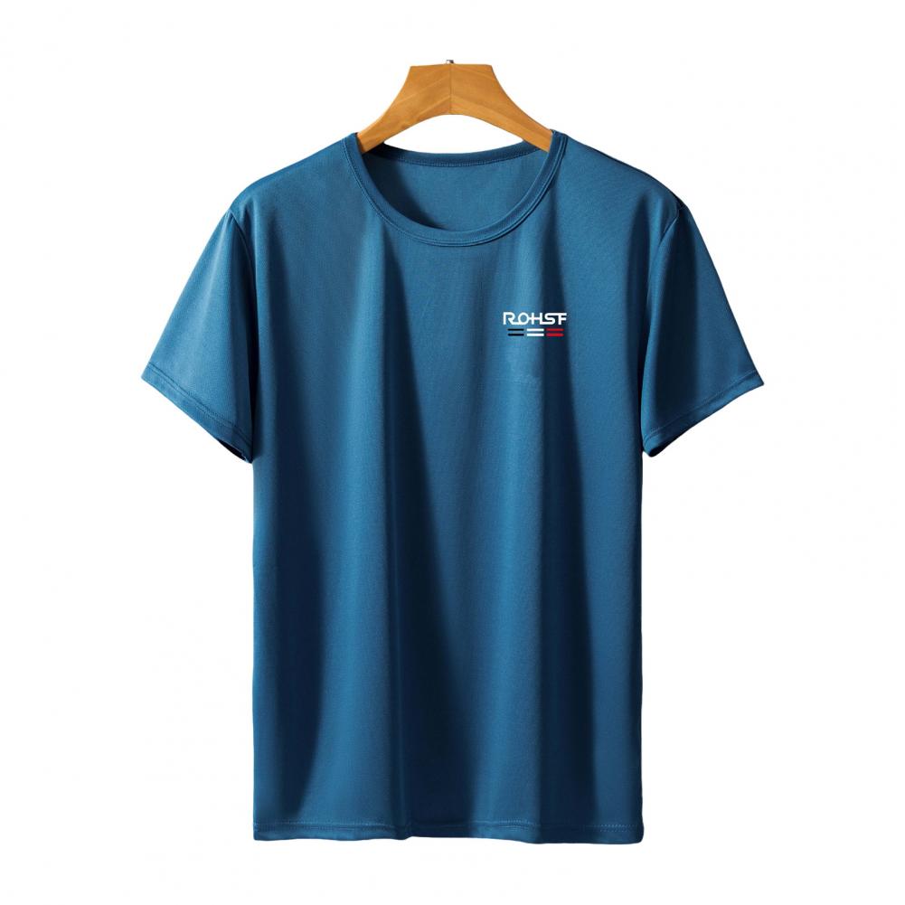 Sommer Herren Top Ice Silk Schnelltrocknend Kurze Ärmel O-Ausschnitt Locker Einfarbig Dünn Atmungsaktiv Elastisch Lässig Pullover Täglich Sport