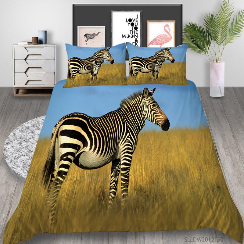 3D Zebra Pattern Home Bedding Set Bedding Cover Pillowcase AU/US/EU Full Size Bedding Set Home Decoration Gift