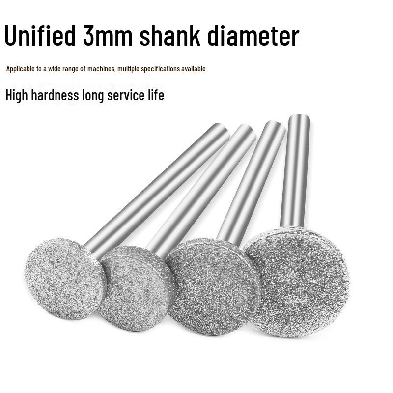 T-Shaped Diamond Grinding Head for Jade Carving - Includes Hook Tip, Thin Needle, and Free Shipping