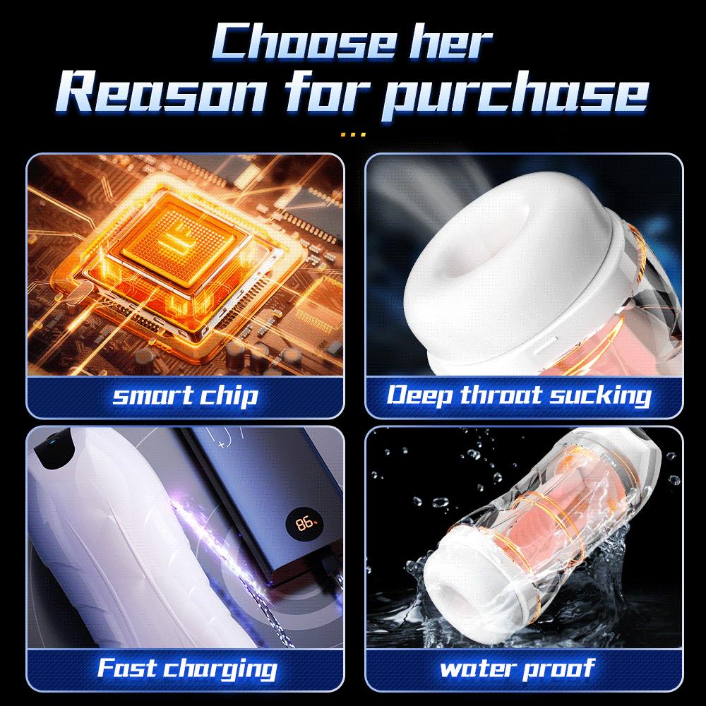 Automatic Male Masturbator Cup Automatic Blowjob Suking Machine Real Vagina Pocket Pussy Penis Oral Masturbatio Sex Toys For Men