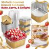30 Pack Aluminum Foil Cake Pans with Plastic Lids Square Disposable Baking Containers for Desserts Pastries Bread Muffins and Food Storage