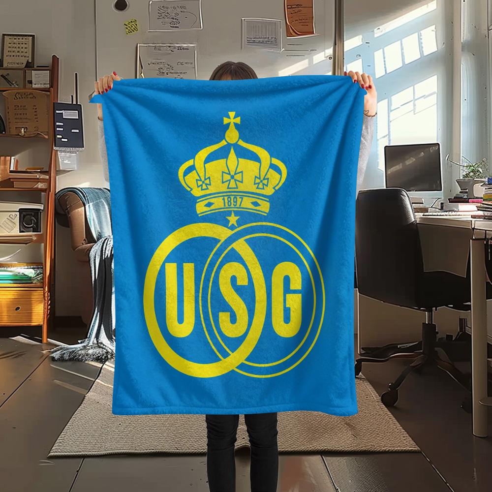 Royal Union Saint-Gilloise Flanelldecke mit Aufdruck, Hohe Qualität, Bequem für alle Jahreszeiten, Heimdekoration, Wärme und Komfort