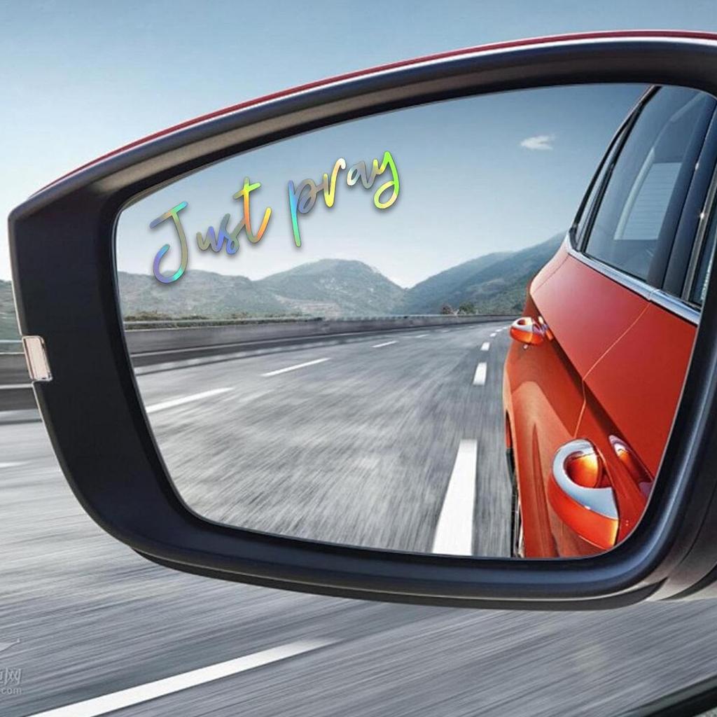 Car Mirrors Stickers Affirmation Reminder Just Pray? Multi-Purpose Decal For Side View Mirrors, Laptops,