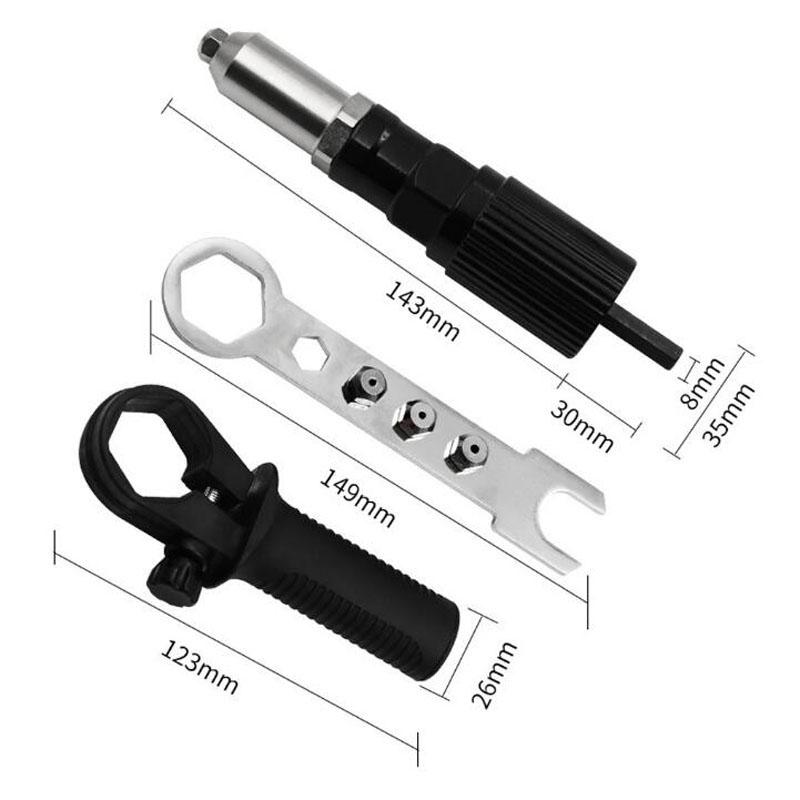 Electric Rivet Nut Gun Machine Core Pull Accessories Cordless Riveting Gun Drill Adapter Riveter Insert Professional Nut Tools