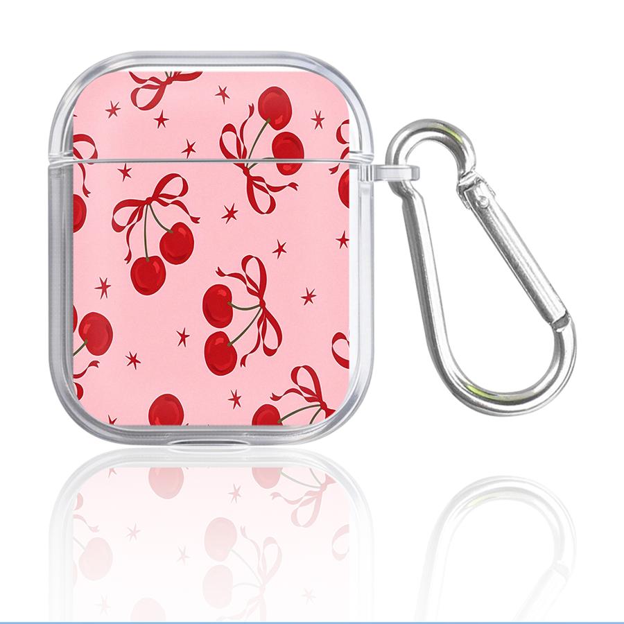 Clear Earphone Cases Cover Case For Airpods Pro3 3 1 Pro 2 Pro2 4 Red Lovely Cherry