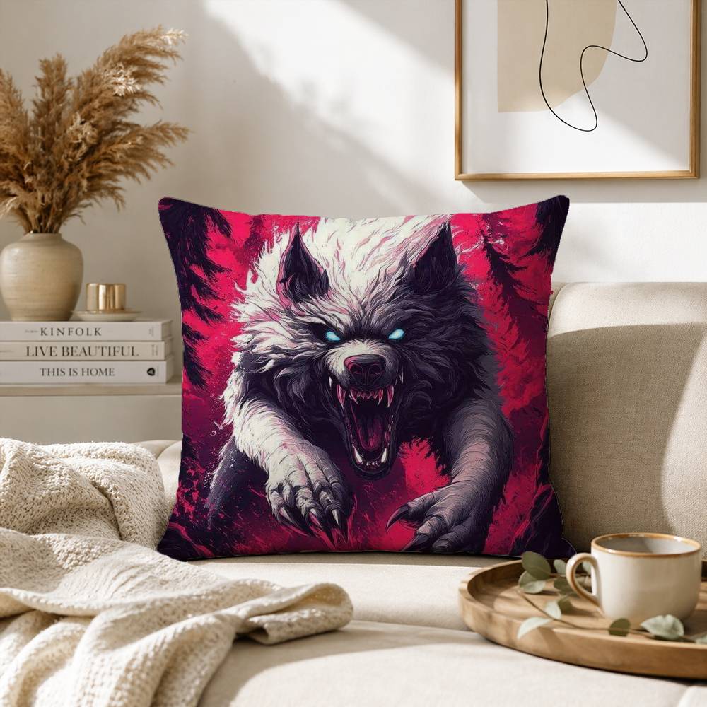 Angry Animal Wolf Fierce Pillow Case for Sofa Living Room Home office Decor Protective Cover