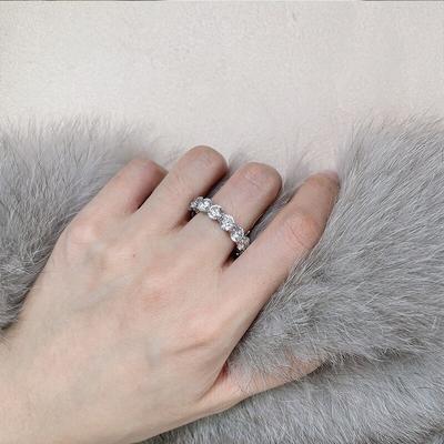 7ct 5mm pierścionek Moissanite 925 srebro platerowane 18k złotem pierścionki dla kobiet ślubny zespół wieczności Party Fine Jewelry