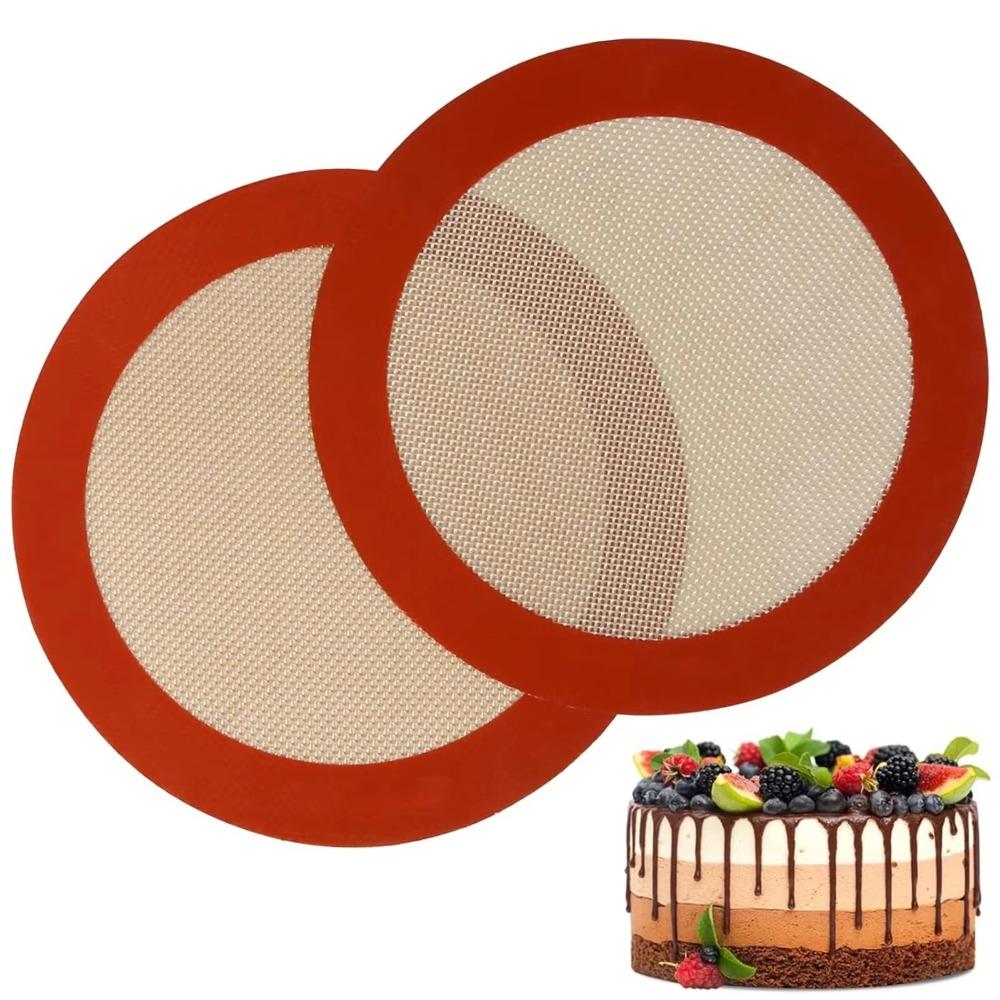 

2pcs Round Air Fryer Liner Non Stick Cake Pan Liner Food Grade Baking Mat Pizza 20cm