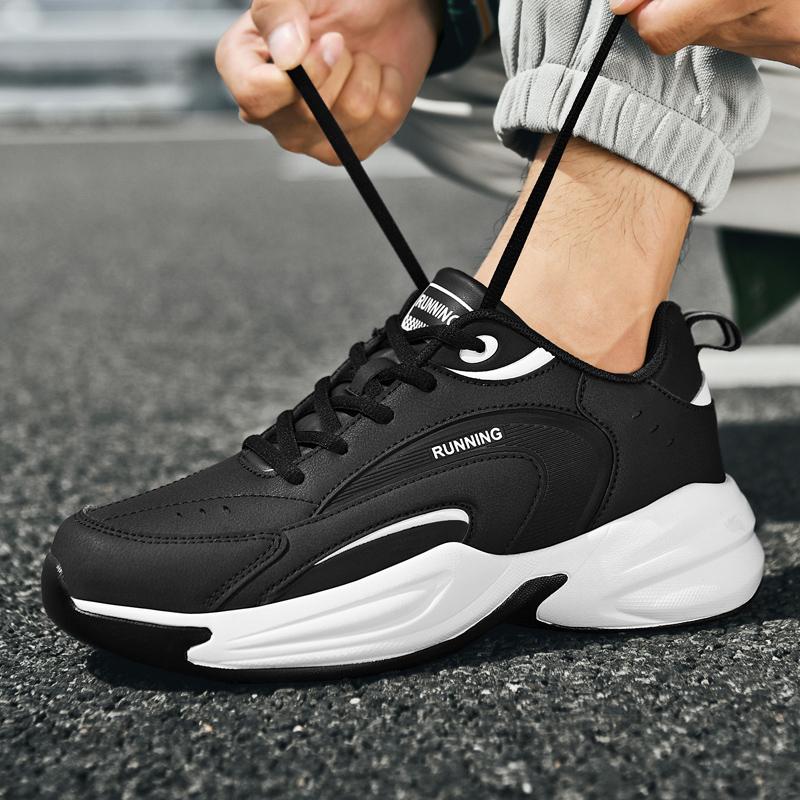 Casual Sneakers Men Anti-slip Breathable Outdoor Sports Shoes Men Lace-up Soft Thick-soled Mesh Durable Running Shoes Men
