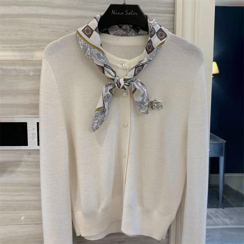 NINA SOLOR Italian Paisley Border Double Crepe Silk Scarf