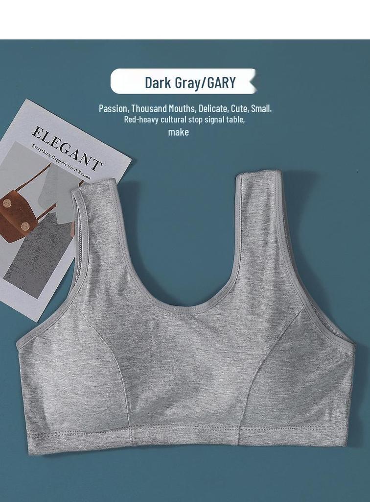 Women's Cotton Vest-Style Bra for Middle-Aged & Elderly: Lightweight Summer T-Shirt Underwear