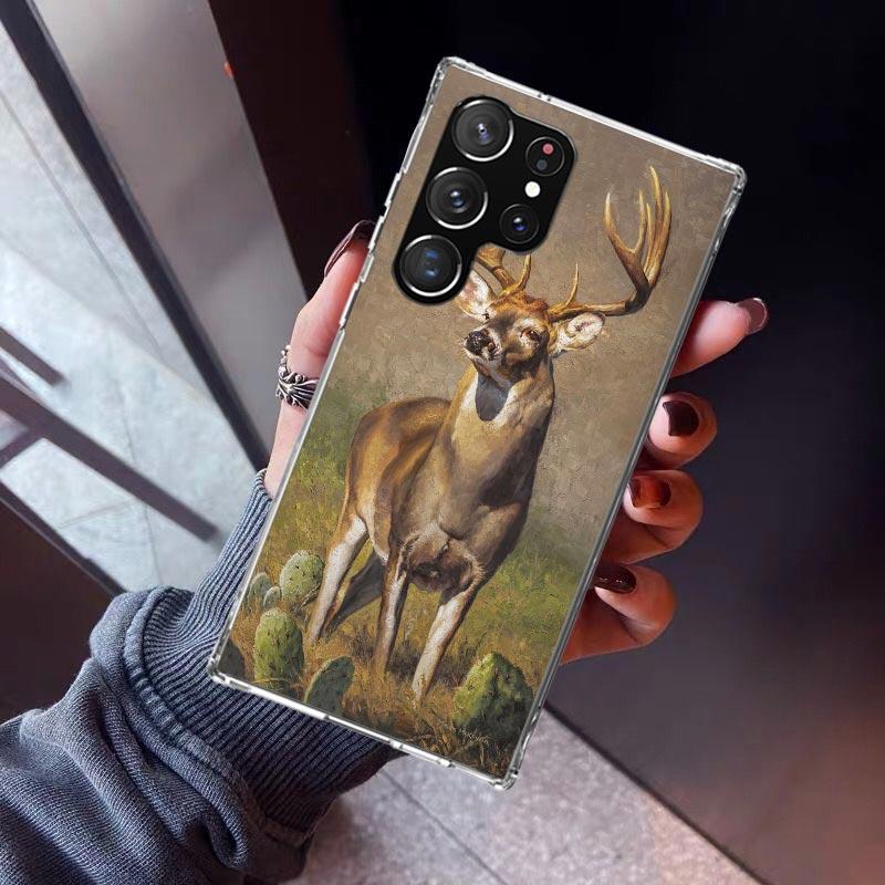 

Deer Hunting Camo Phone Case For Samsung Galaxy S26 S25 Edge S24 S23 Ultra S22 Plus S21 S20 FE Soft TPU Back Cover Funda Galaxy Samsung S24 Plus
