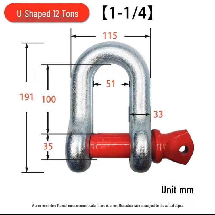 High-Strength U-Type D-Shackle for Lifting & Excavator Locks