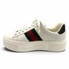 Pristine GUCCI Low Cut Sneakers Ace Web Stripe Platform Leather White 35 791399 Used