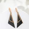 Non-titanium Steel Long Earrings Modify Face Shape Temperament Fringed Earrings Triangle Earrings Niche Personality Design