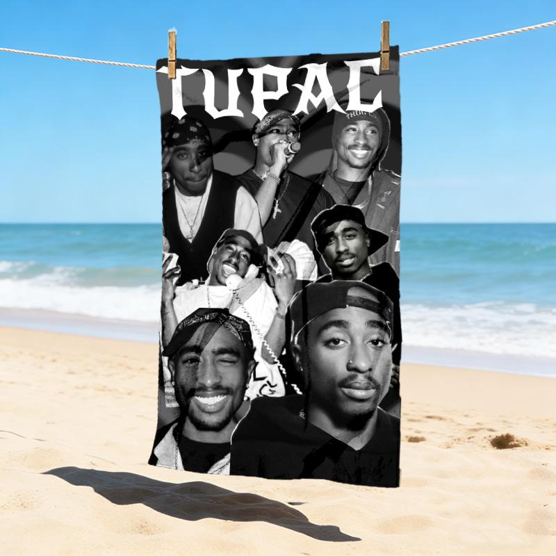 Tupac Collage Stylish Digital Printing Beach Towel Quick Drying Absorbent Blanket For Beach Pool Gym Travel Christmas Gift C9211210