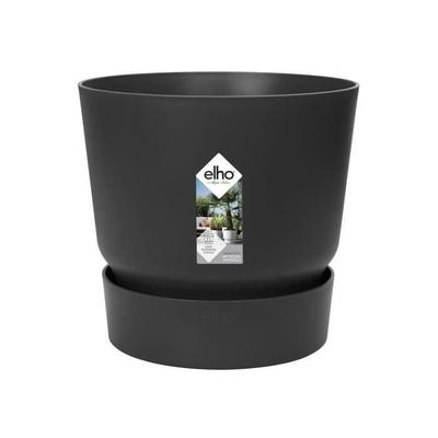 ELHO Greenville 30 runder Übertopf – Outdoor – Ø 29,5 x H 27,8 cm – Living Black